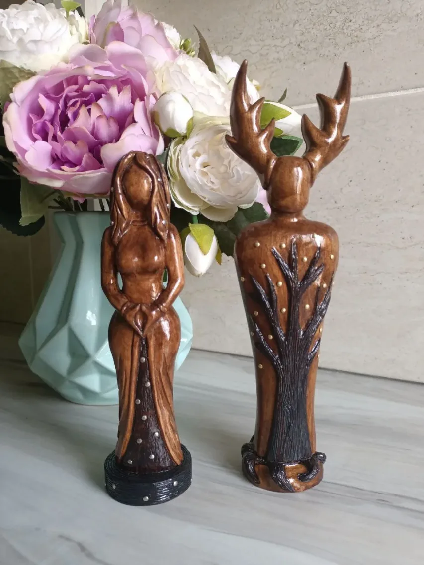 Cernunnos and Moon Goddess Statues: Mystical Beauty & Power